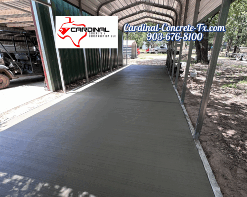 Carport Pad in Scurry, Texas - Cardinal Concrete & Construction LLC