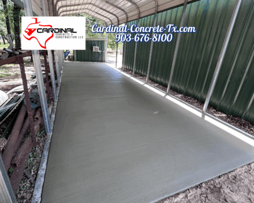 Carport Pad in Scurry, Texas - Cardinal Concrete & Construction LLC