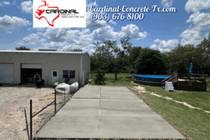 Connex container foundation and BBQ hut base with a smart raised design by Cardinal Concrete.