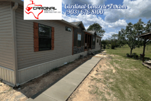 Connex container foundation and BBQ hut base with a smart raised design by Cardinal Concrete.